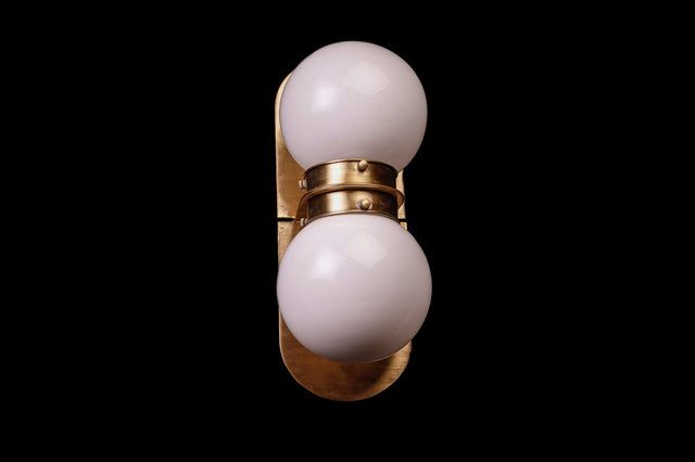 ArtDeco Double Globe Wall Bracket with Brass