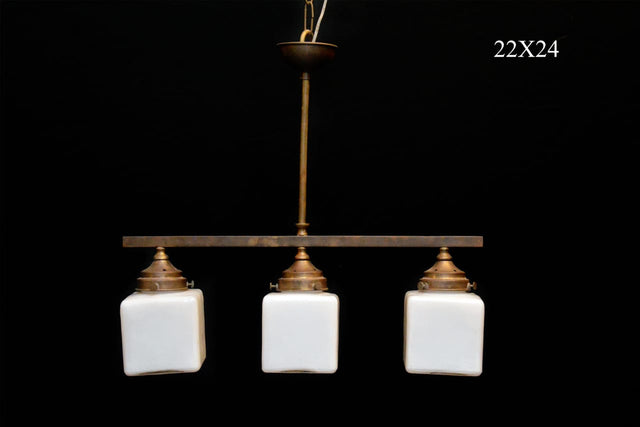 ArtDeco Triple Cube Chandelier in Copper (customisable)