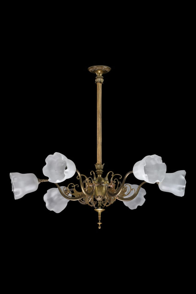 Art Nouveau Tulip Flower Chandelier