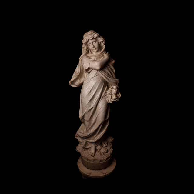 Italian Marble Four Seasons Lady Sculpture