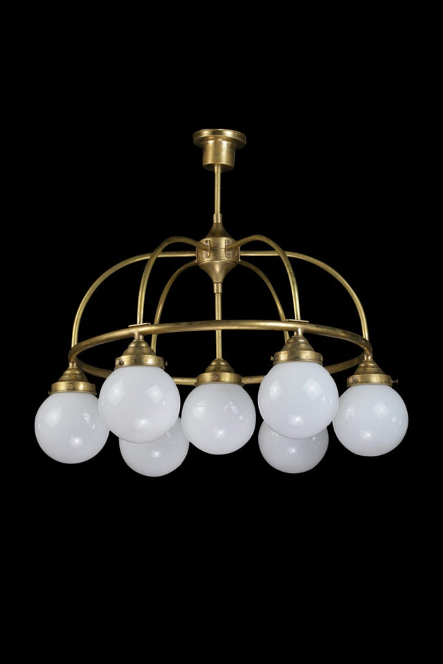Retro ArtDeco 7 Light Globe Chandelier