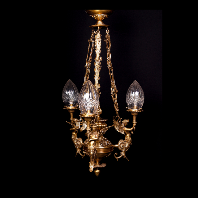 Vintage Art Nouveau Mermaid Fairy Triple Light