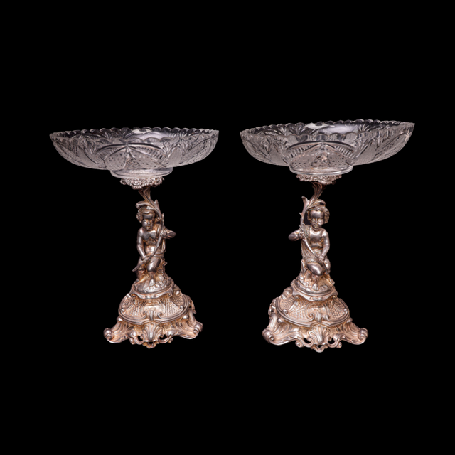 Vintage Silver Cherub Centerpiece