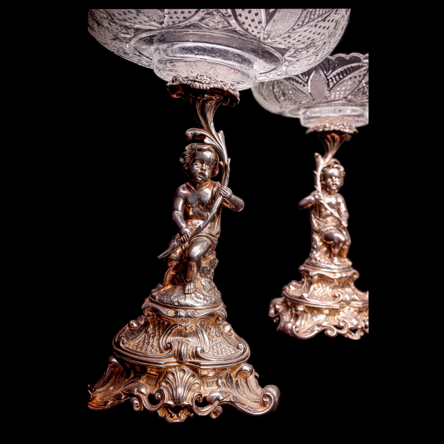 Vintage Silver Cherub Centerpiece