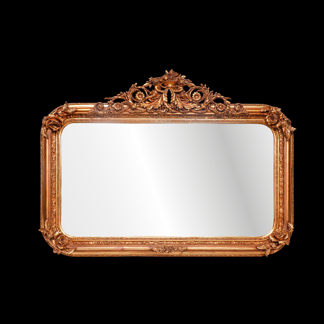 French Louis XVI styled Gold Baroque Mirror