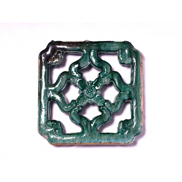 Vintage Chinese Jade Breezeway Turquoise Garden/Temple Tiki Tiles