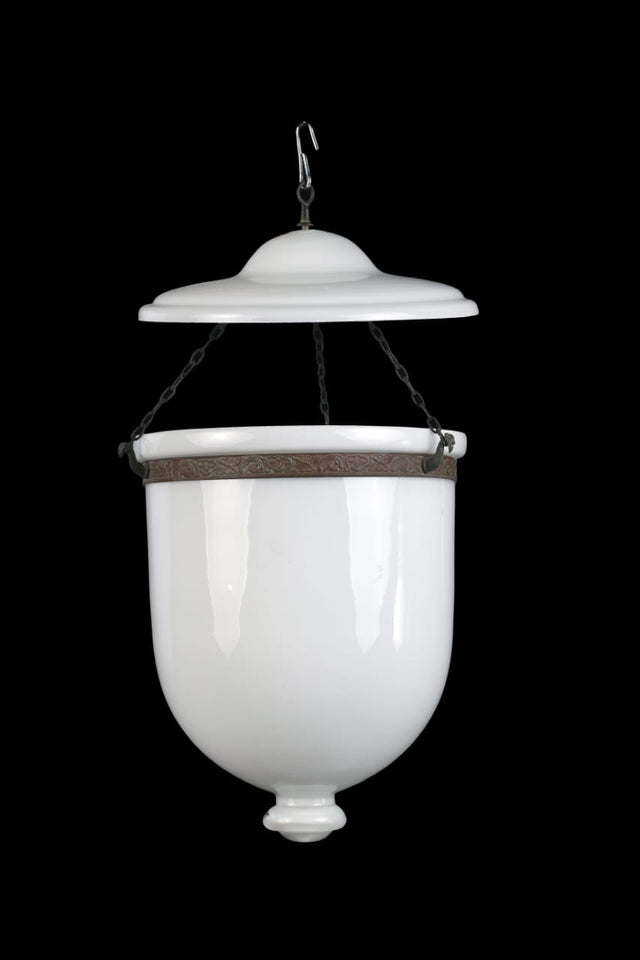 Bell Jar Lantern Opaline White