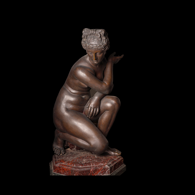 Bronze Sculpture of Crouching Venus