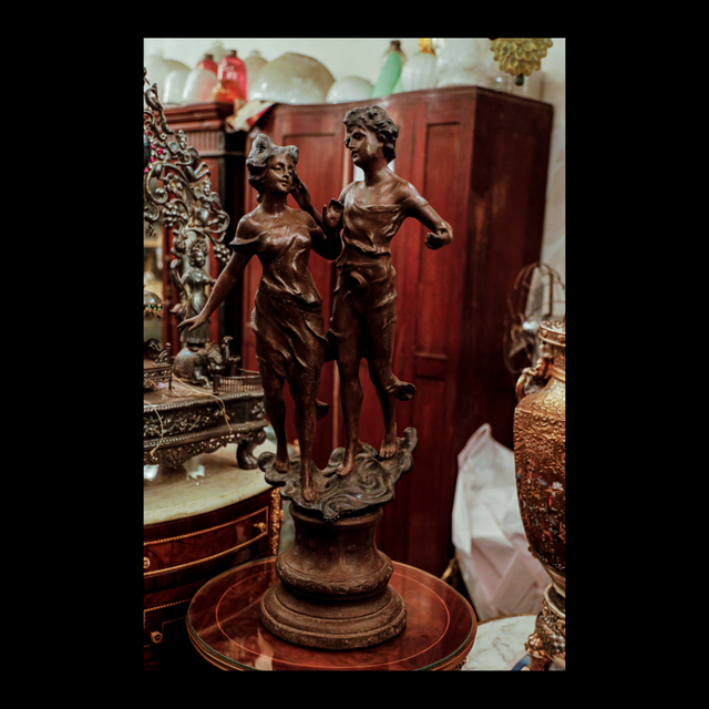 French Bronze Sculpture of a Young Couple