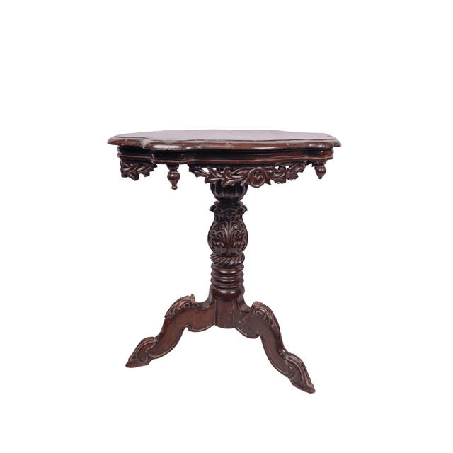 Neoclassical Carved Mahogany Side Table