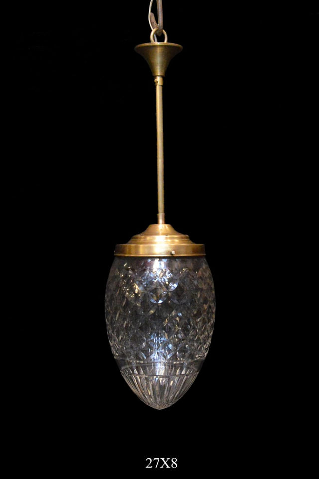 Sea Shell Glass Oval Ceiling/Hanging Mosaic Lamp