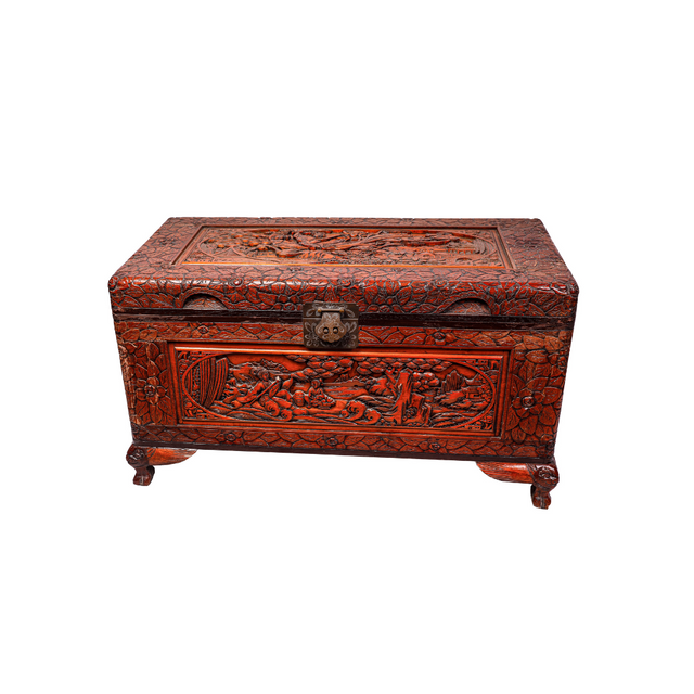 Intricately Carved Camphor Chest