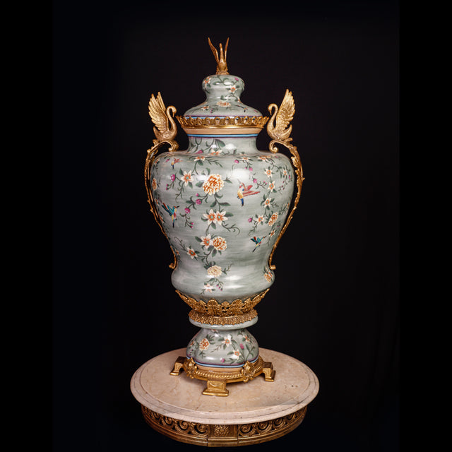 The Golden Swan Ceramic Vinatge French Vase