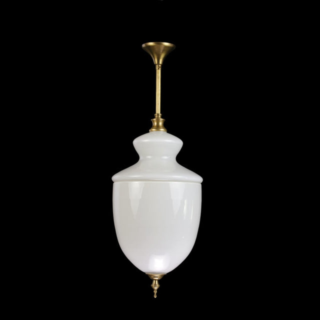 Trophy Light - Opaline Milky White Glass with Brass Fittings